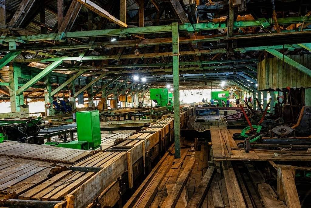 Chatham Saw Mill in Port Blair showcasing historic forestry and timber processing heritage