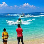 Elephant Beach on Swaraj Dweep, a popular adventure tourism destination in Andaman