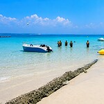 Elephant Beach on Swaraj Dweep, a popular snorkeling and coral reef destination in Andaman