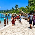 Elephant Beach on Swaraj Dweep, a popular island sightseeing attraction in Andaman