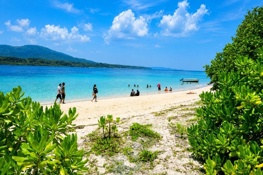 Jolly Buoy Island in Andaman surrounded by clear waters and a rich marine environment