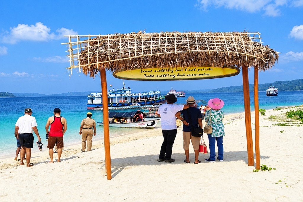Jolly Buoy Island in Andaman with clear water and marine sightseeing surroundings