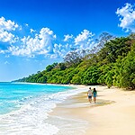 Kalapathar Beach on Swaraj Dweep, a scenic coastal tourist attraction in Andaman