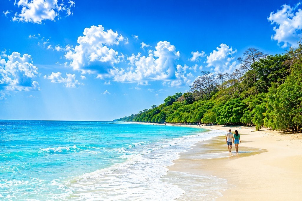 Kalapathar Beach on Swaraj Dweep, a scenic coastal tourist attraction in Andaman