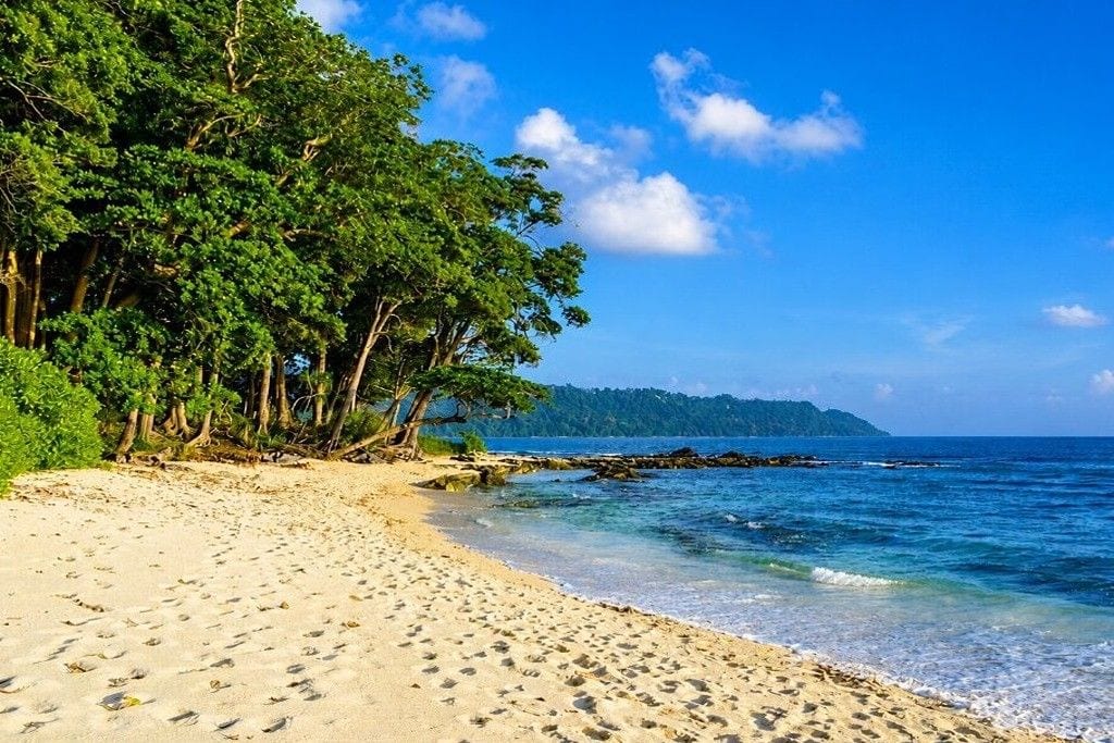 Laxmanpur Beach on Shaheed Dweep with a scenic coastal view in the Andaman Islands