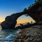 Natural rock formation near Laxmanpur Beach on Shaheed Dweep in the Andaman Islands