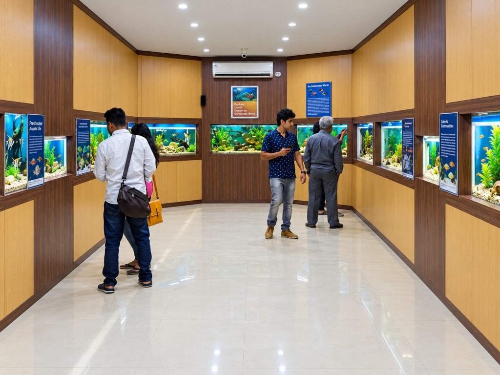 Ocean and marine life display at Naval Marine Museum in Port Blair, Andaman Islands