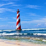 Tropical coastal landscape of the Nicobar Islands with lush greenery and surrounding sea