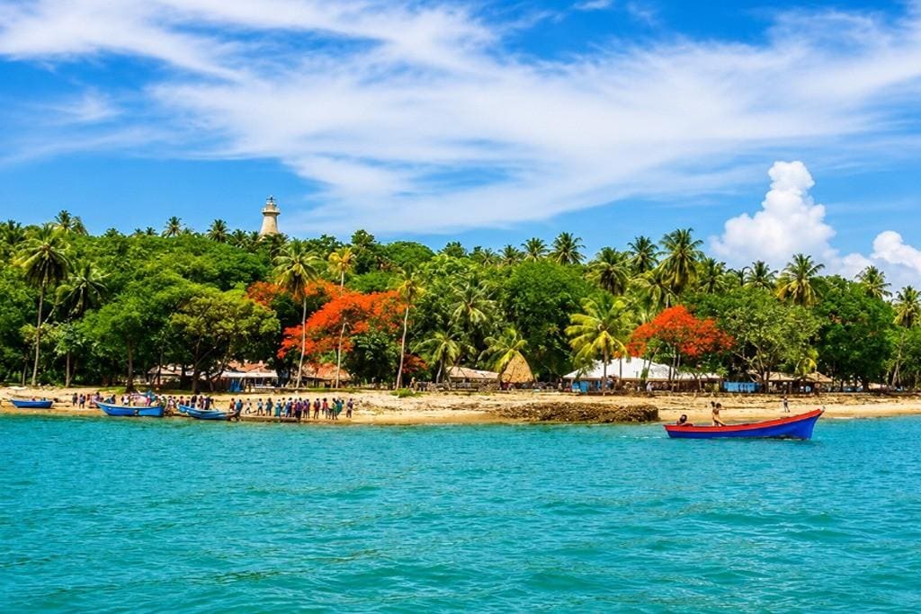 North Bay Island Andaman with clear blue water, coral reefs, marine life, and scenic tropical surroundings near Port Blair.