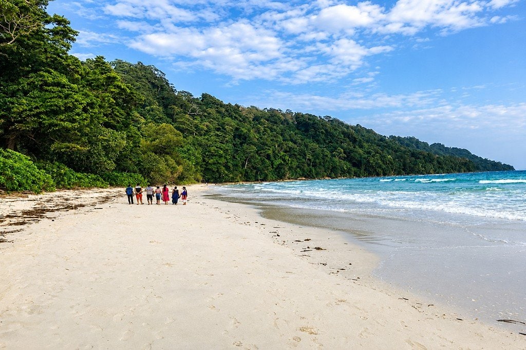 Radhanagar Beach on Swaraj Dweep, a famous beach sightseeing place in Andaman