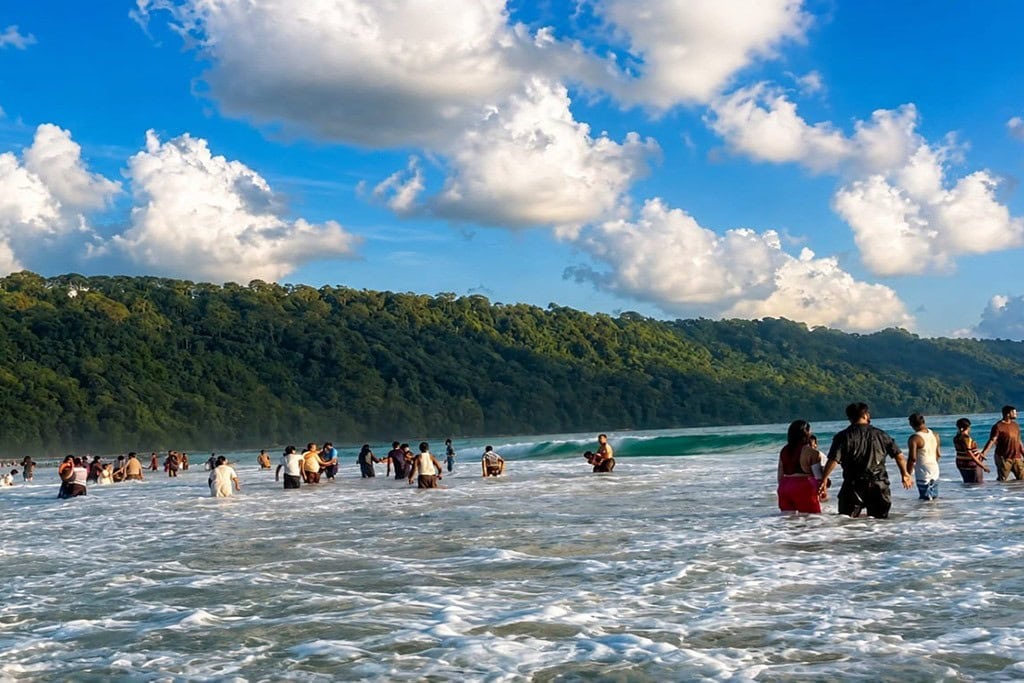 Radhanagar Beach on Swaraj Dweep, a tropical beach tourism destination in Andaman