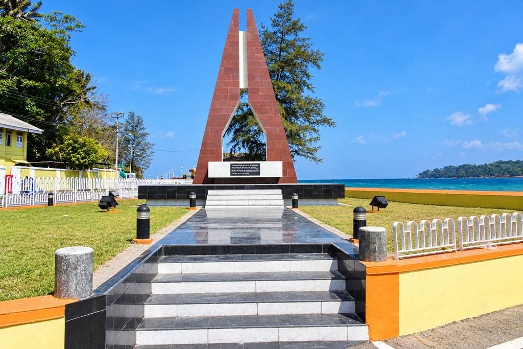 Rajiv Gandhi Water Sports Complex at Port Blair with the waterfront and harbour surroundings