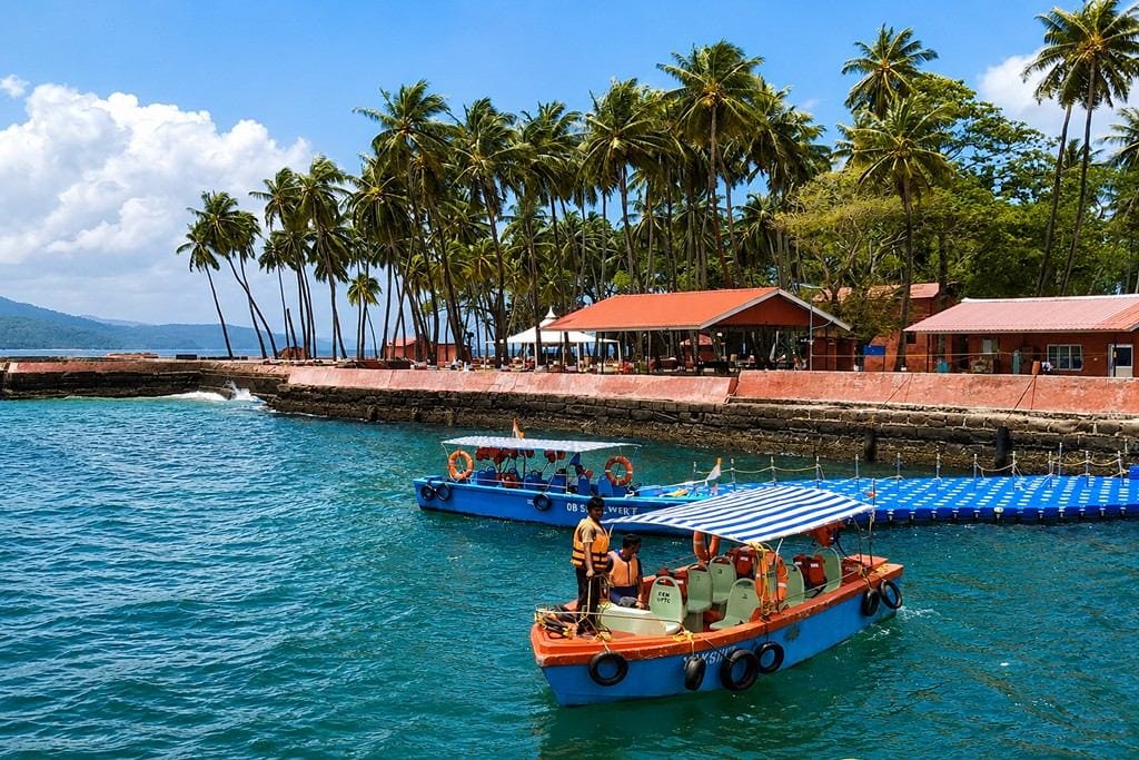 Ross Island near Port Blair, a famous heritage island and tourist attraction in Andaman