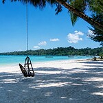 Vijay Nagar Beach on Swaraj Dweep showing a scenic coastal landscape in Andaman