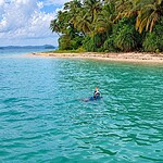 Avis Island surrounded by tropical coastal scenery in Andaman