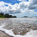 Sandy shoreline and natural coastal landscape of Kalipur Beach near Diglipur, North Andaman