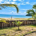 Beautiful Karmatang Beach coastline in Diglipur, North Andaman