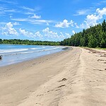 Scenic Karmatang Beach coastline in Diglipur, North Andaman