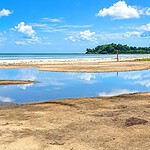 Karmatang Beach with tropical coastal scenery in North Andaman