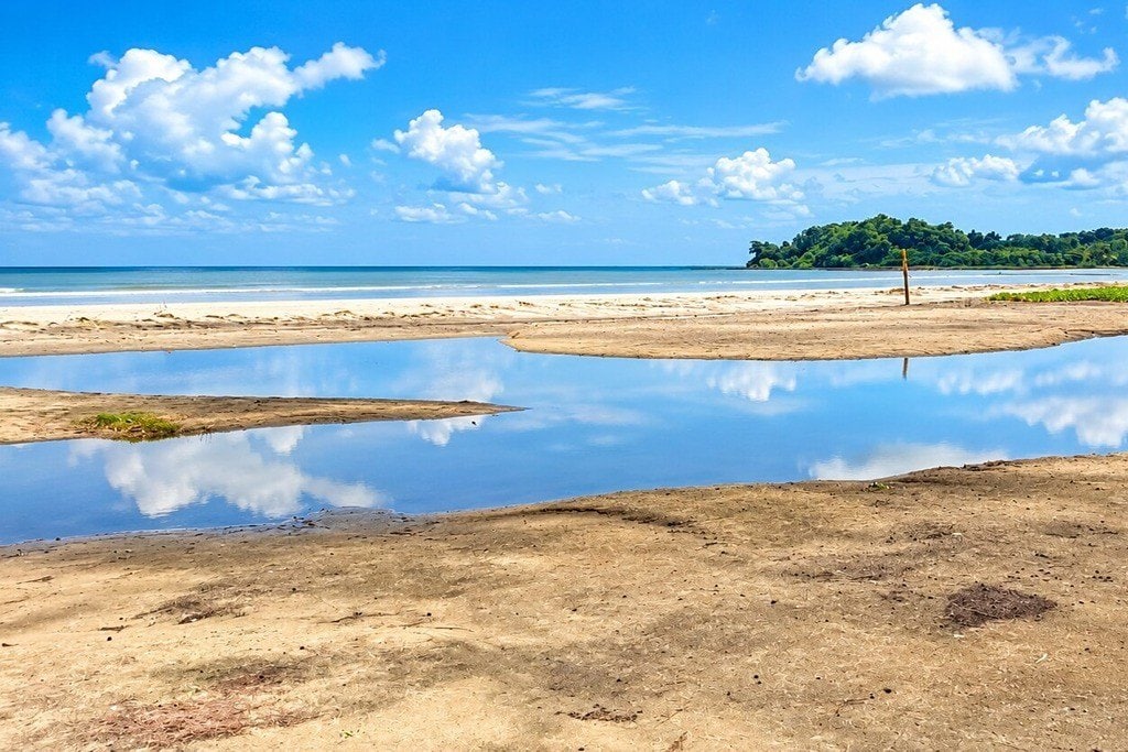 Karmatang Beach with tropical coastal scenery in North Andaman
