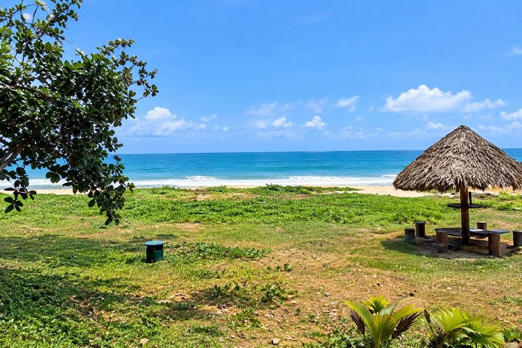 Tropical coastal scenery at Ramnagar Beach near Diglipur in North Andaman