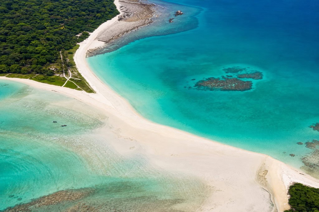 Ross and Smith Islands near Diglipur surrounded by turquoise sea and tropical island scenery