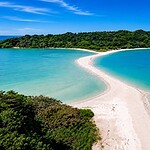 Natural coastal landscape of Ross and Smith Islands near Diglipur in North Andaman