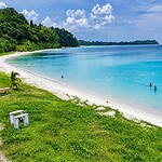 Tropical island scenery at Ross and Smith Islands near Diglipur, North Andaman