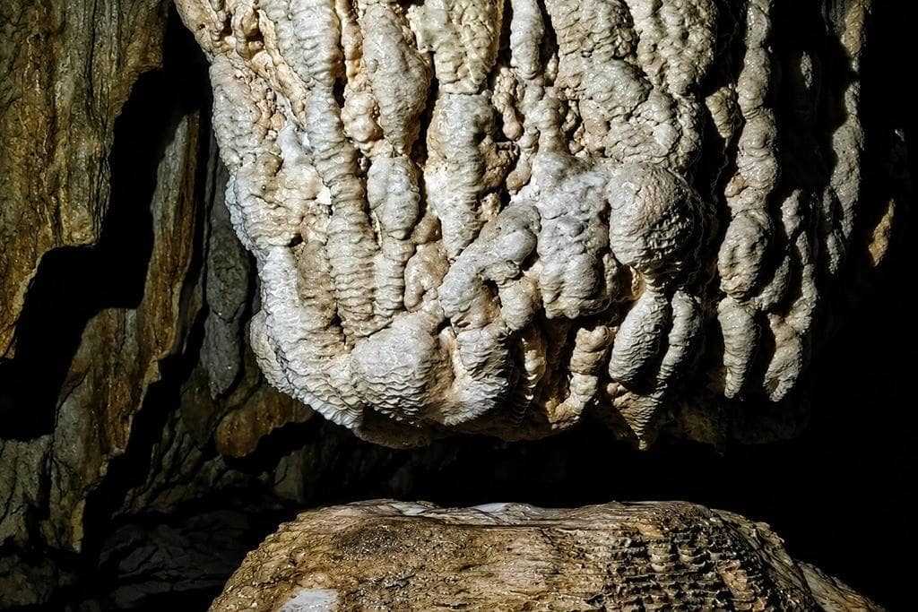 Natural limestone formations inside Baratang Limestone Cave during a 4 Nights 5 Days Andaman tour