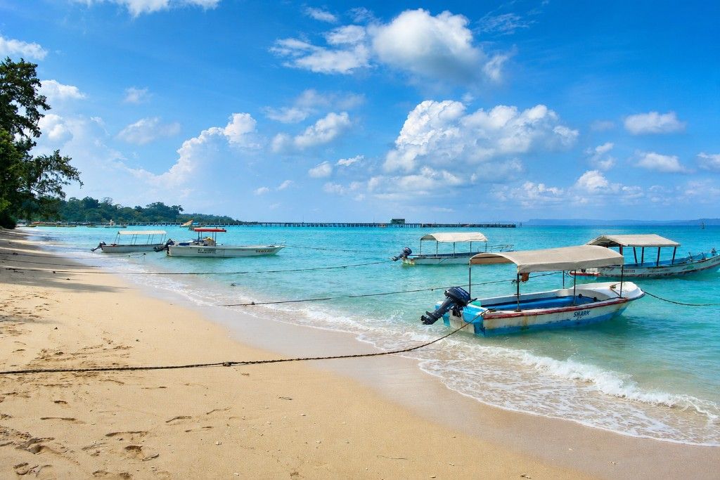 Bharatpur Beach on Neil Island with its scenic tropical shoreline during a 5 Nights 6 Days Andaman honeymoon trip