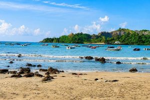 Corbyn's Cove Beach in Port Blair with tropical coastal surroundings, a scenic stop on an Andaman Nicobar honeymoon trip
