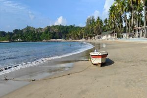 Corbyn's Cove Beach in Port Blair with its tropical shoreline, visited during an Andaman romantic honeymoon
