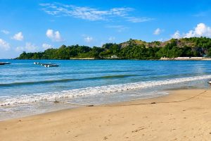 Scenic Corbyn’s Cove Beach in Port Blair featured in a Budget Andaman Family Package