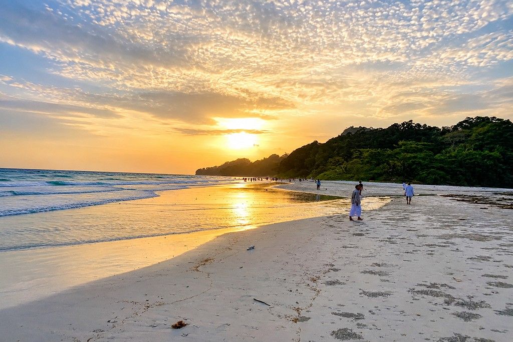 Radhanagar Beach Havelock Island on an Andaman package from Kolkata