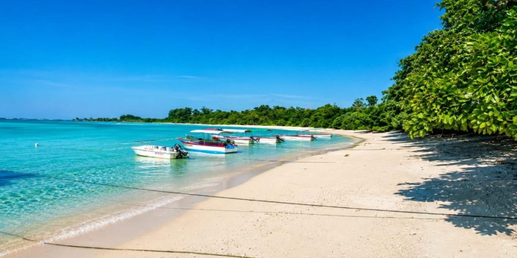 Bharatpur Beach at Shaheed Dweep (Neil Island), Andaman and Nicobar Islands, featured in Andaman Nicobar Family Packages.