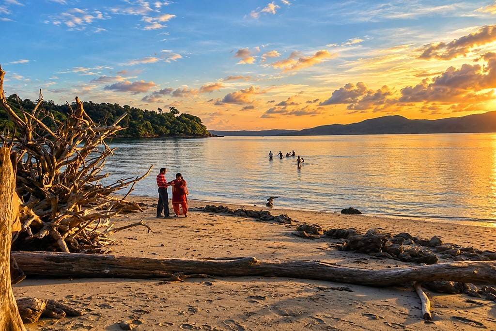 Chidiya Tapu in South Andaman during an Andaman family tour package