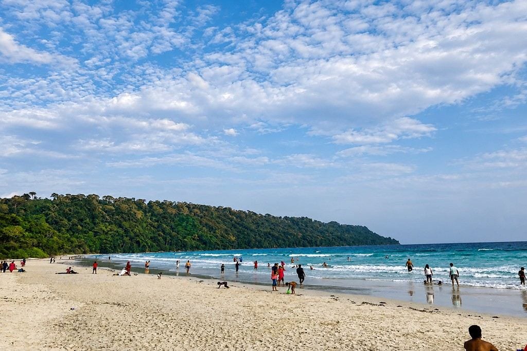Radhanagar Beach Havelock Island on an Andaman tour package from Kolkata