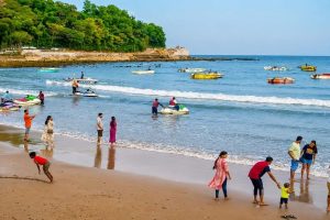 Corbyn’s Cove Beach in Port Blair during an Andaman family tour