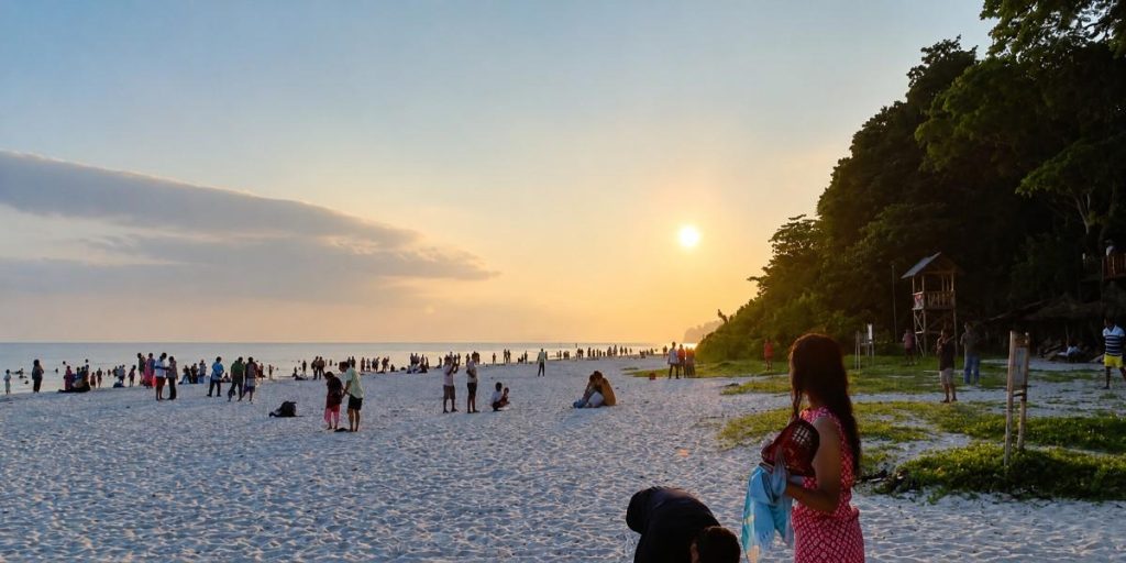 Radhanagar Beach at Swaraj Dweep (Havelock Island), Andaman and Nicobar Islands, featured in Andaman Family Tour Packages.