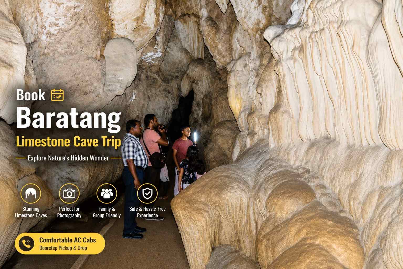 Book Baratang Limestone Cave Trip from Port Blair to explore the famous Limestone Cave and mangrove waterways in Andaman.
