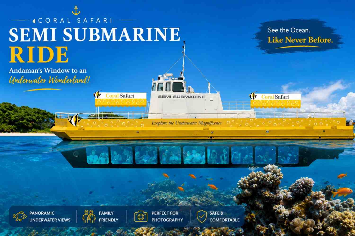 Best Things to Do in Andaman – Coral Safari Semi Submarine Ride at North Bay Island, Andaman & Nicobar Islands