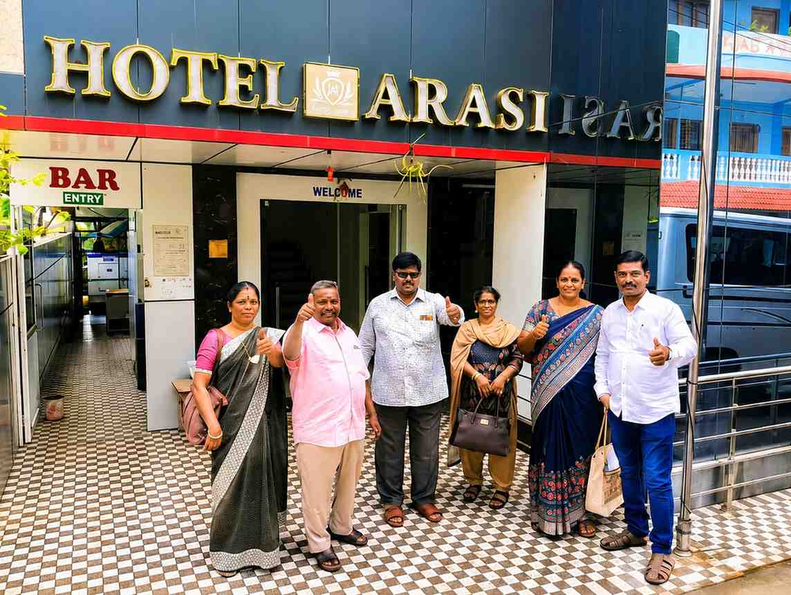 Happy South Indian family enjoying their Andaman tour with Andaman Ocean Tours & Travels at a beautiful tourist destination in the Andaman Islands.