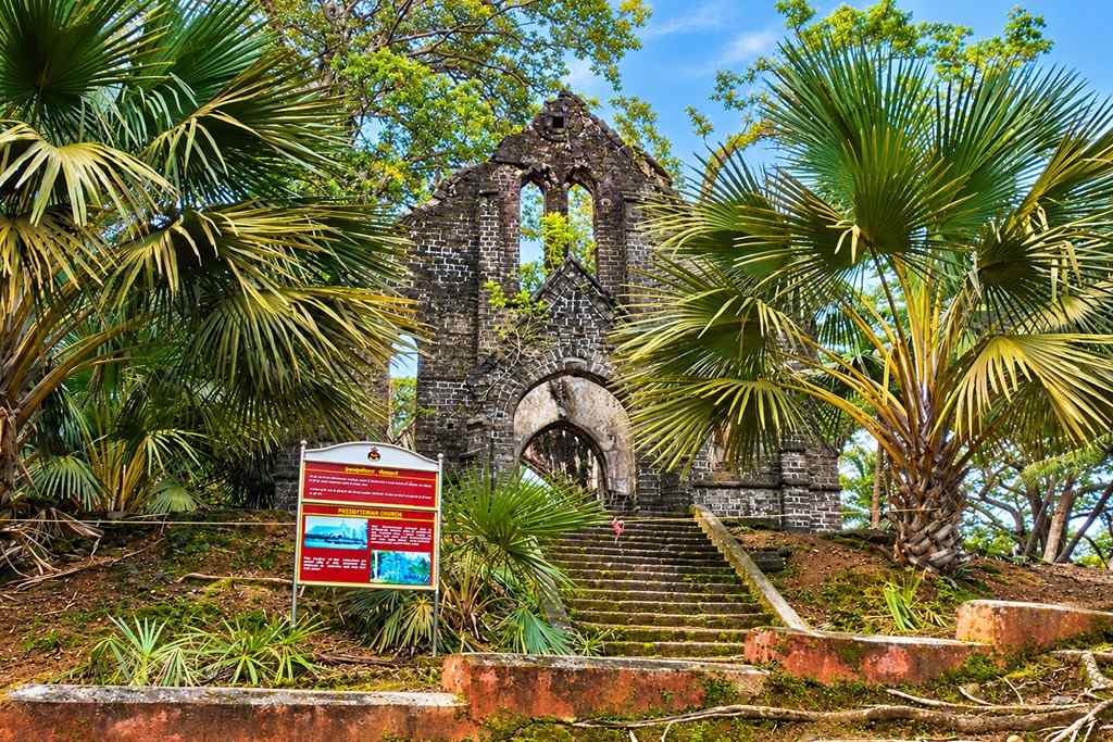 Historic Ross Island near Port Blair featured in an Andaman Budget Tour from Hyderabad