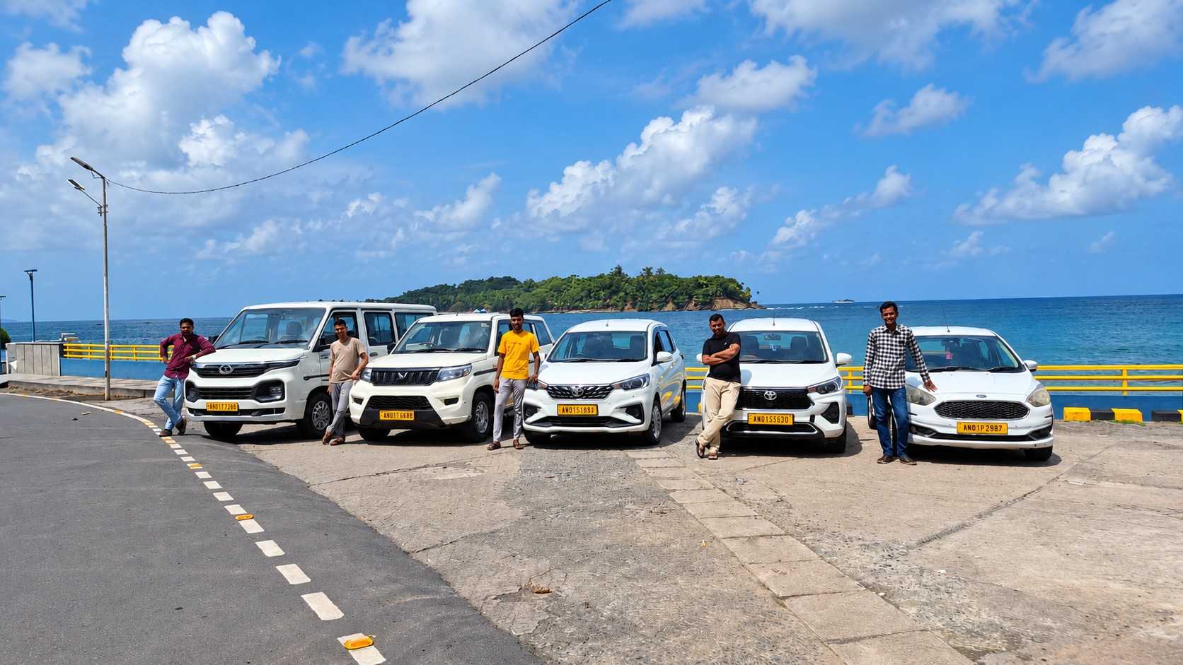 Andaman cab service team with travel vehicles for comfortable Andaman tour packages