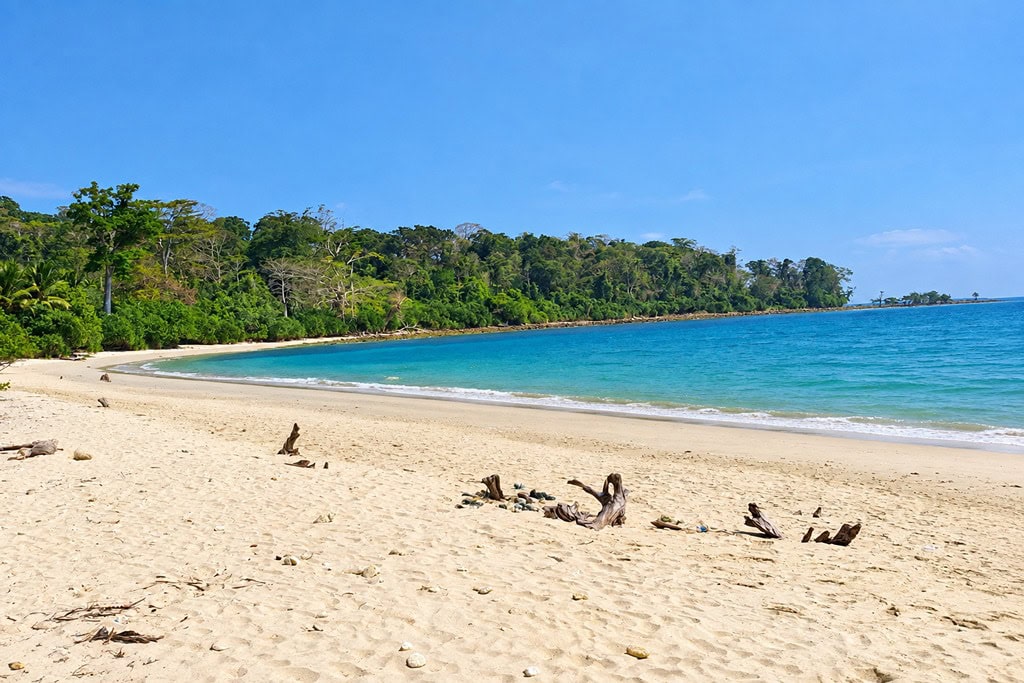 Raman Bagicha Beach in Rangat, Middle Andaman with a quiet shoreline and tropical surroundings
